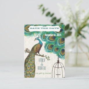 Postal De Anuncios Ahorre la fecha del pavo real de azulejo marroquí