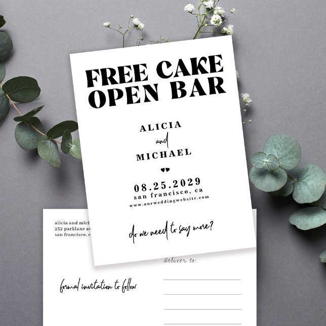 Postal De Anuncios Ahorre la fecha divertida para una boda moderna y  (Subido por el creador)