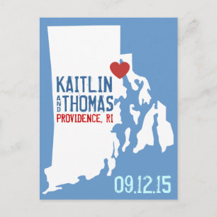 Postal De Anuncios Ahorre la fecha - personalizable - Rhode Island