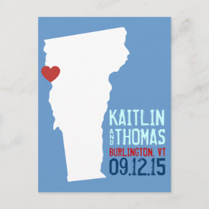 Postal De Anuncios Ahorre la fecha - personalizable - Vermont