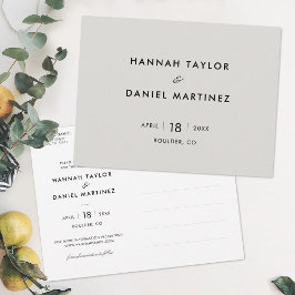 Postal De Anuncios Ahorro de Boda Simple para Guardar la Fecha