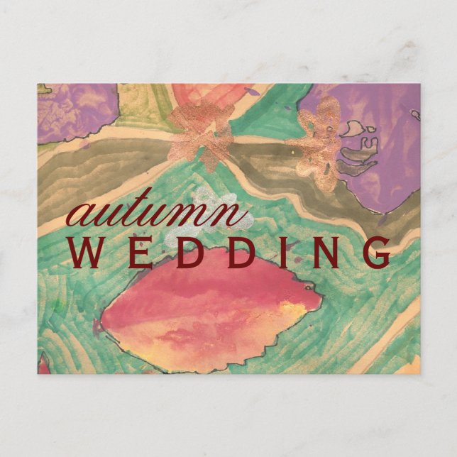 Postal De Anuncios Ahorro de fecha de boda de otoño (Anverso)