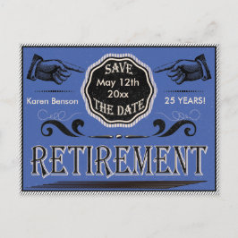 Postal De Anuncios Ahorro de Jubilación a la Antigua - Azul