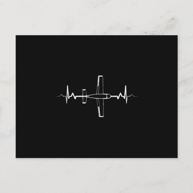 Postal De Anuncios Airplane Heartbeat Pilot Aviation RC Model Flight (Anverso)