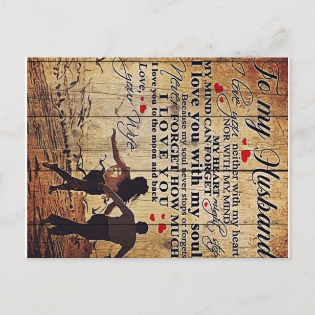 Postal De Anuncios Al diseño de mi marido | Carta A Él | Lovely Gift (Anverso)