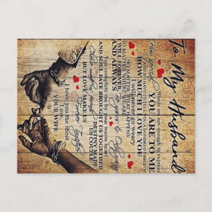 Postal De Anuncios Al diseño de mi marido Carta A Él Lovely Gift