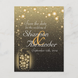 Postal De Anuncios Alarma De Luciérnagas Con Estrellas Nocturnas