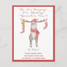 Postal De Anuncios Alce de Navidad Nos hemos mudado Movimiento de Vac