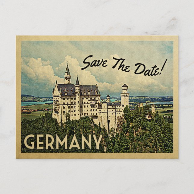Postal De Anuncios Alemania Guarda la Fecha Castillo de Neuschwanstei (Anverso)