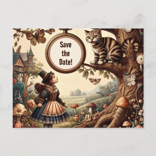 Postal De Anuncios Alice & Cheshire Cat: Whimsical Wonderland Fantasy (Anverso)