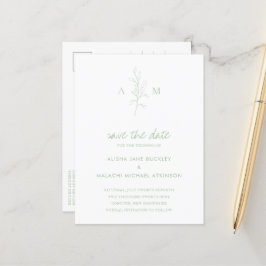 Postal De Anuncios Alisha Sage Green Botanical Elegant Wedding