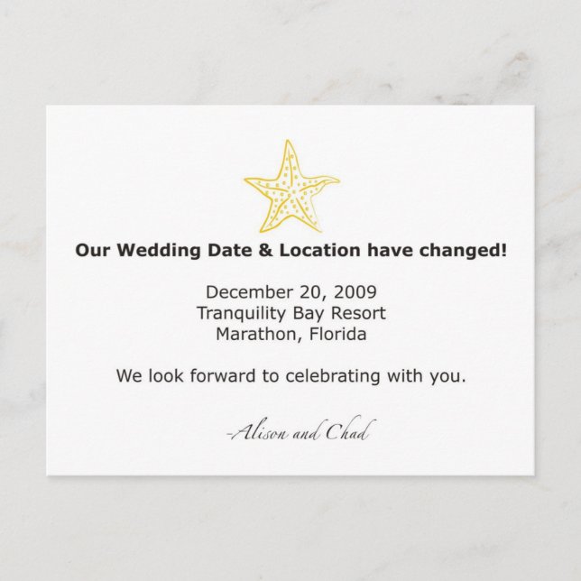 Postal De Anuncios Alison - Cambio de fecha (Anverso)