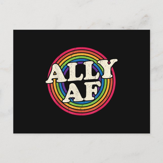 Postal De Anuncios Ally AF - Mes del orgullo gay - Bandera arcoiris L (Anverso)