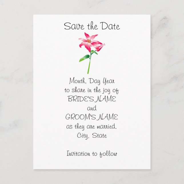 Postal De Anuncios Aloha Personalizable Save the Date (Anverso)