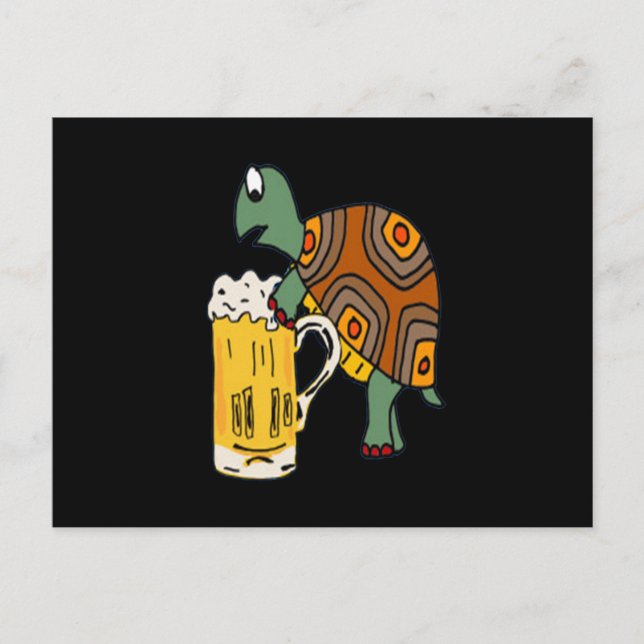 Postal De Anuncios Amante de la Cerveza | Tortuga Cerveza Linda (Anverso)