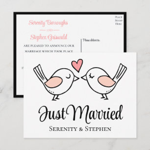 Postal De Anuncios Amantes de Amor Negro Aves recién Casados Boda