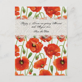 Postal De Anuncios Amapola Roja de Verano