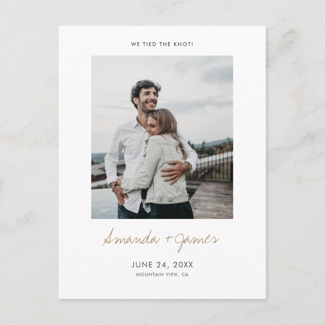 Postal De Anuncios ¡Amarramos el nudo! Boda de fotografía moderna (Anverso)