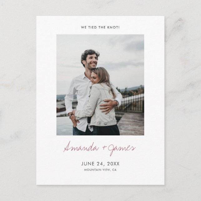 Postal De Anuncios ¡Amarramos el nudo! Boda de fotografía moderna (Anverso)