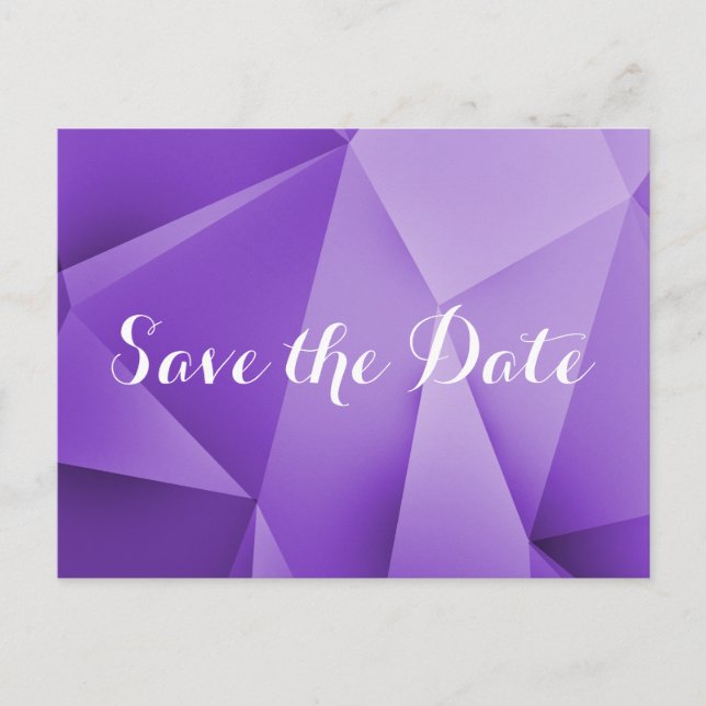 Postal De Anuncios Amethyst Jewel Tones Save the Date Postcard (Anverso)
