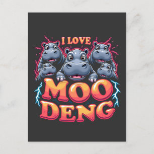 Postal De Anuncios Amo a Moo Deng Baby Hippo Amantes