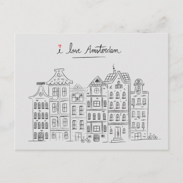 Postal De Anuncios Amo Ámsterdam Viajes Países Bajos (Anverso)