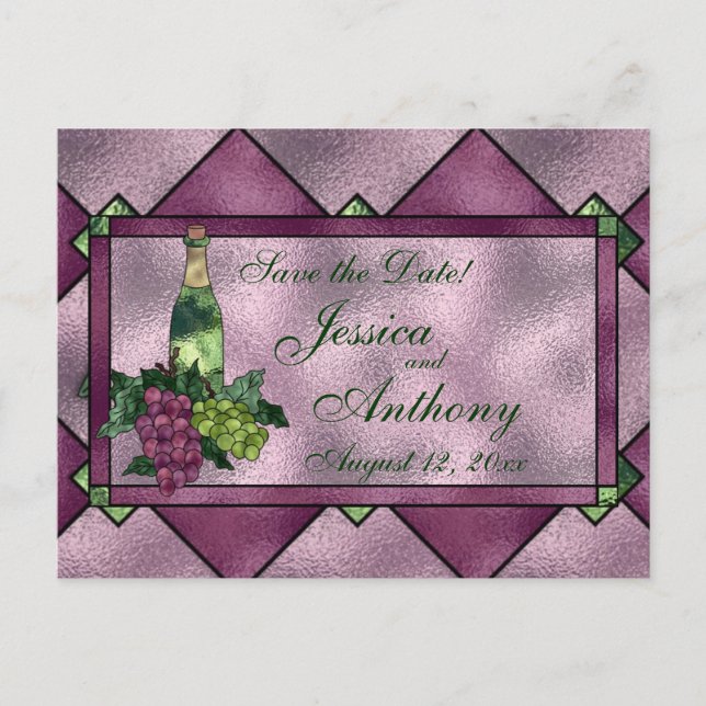 Postal De Anuncios Amor al Vino Guardar la Fecha (Anverso)