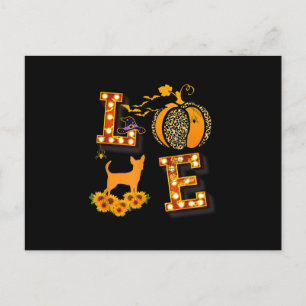 Postal De Anuncios Amor Calabaza Estampado Leopardo Chihuahua Hallowe