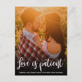 Postal De Anuncios Amor de Boda es Paciente Aplazado Foto Simple
