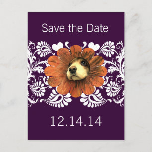 Postal De Anuncios Amor de cachorro asomándose de una flor