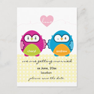 Postal De Anuncios AMOR DEL BÚHO:: chica brillante + muchacho