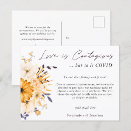 Postal De Anuncios Amor es Contagioso Boda Aplazada COVID19 Floral