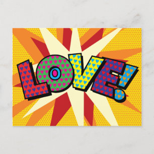 Postal De Anuncios Amor Tu Mensaje Burbuja de Hablado Divertido Retro
