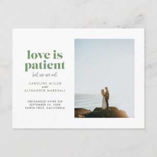 Postal De Anuncios Amor verde es paciente Pero no somos fuga