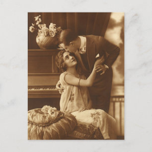 Postal De Anuncios Amor vintage, romance, romántico, salva la fecha