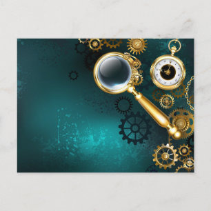 Postal De Anuncios Ampliador en estilo Steampunk