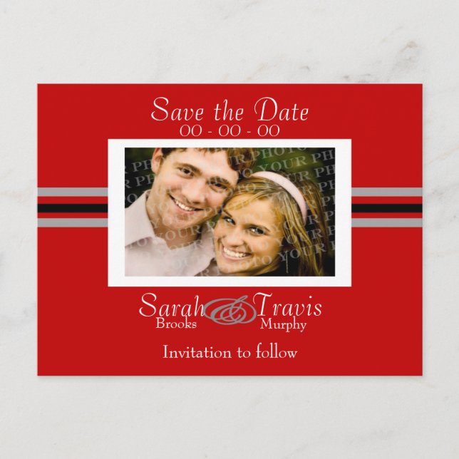 Postal De Anuncios Añadir tu propia foto - Rojo (Anverso)