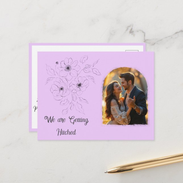 Postal De Anuncios Anémona sobre lila claro (Anverso/Reverso In Situ)