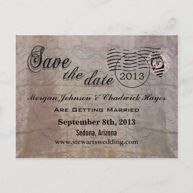 Postal De Anuncios Anémoneathe Save the Date Postcards (Anverso)