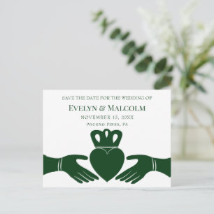 Postal De Anuncios Anillo Claddagh Irlandés STD Salvar Fecha Bodas