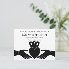 Postal De Anuncios Anillo Claddagh Irlandés STD Save the Date Boda