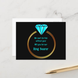 Postal De Anuncios Anillo De Oro Sobre Un Fondo Negro