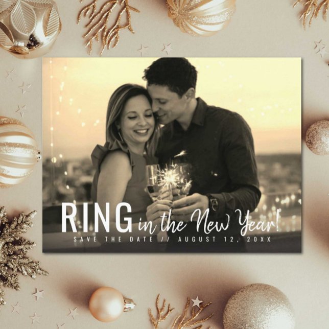Postal De Anuncios Anillo en Año Nuevo Foto Guardar la fecha (Subido por el creador)