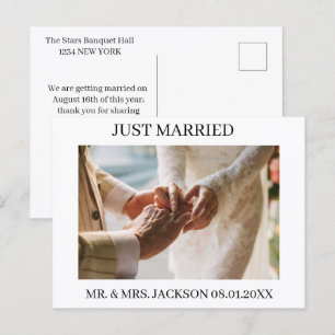 Postal De Anuncios Anillos de Boda Clásicos Foto Recién Casados