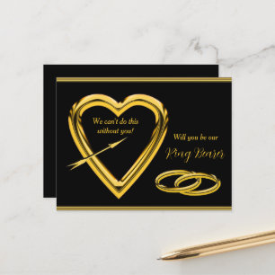 Postal De Anuncios Anillos de oro y sortija de corazón de oro para po