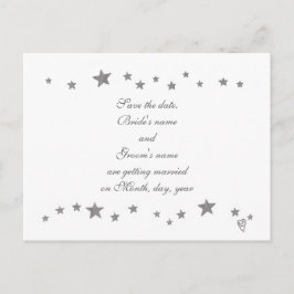 Postal De Anuncios Animadas estrellas de plata borde Boda Guardar fec