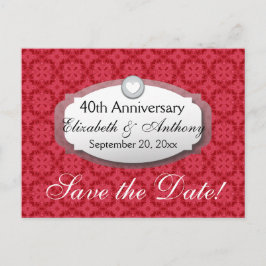 Postal De Anuncios Aniversario 40 bodas Aniversario Rubí Rojo Z06