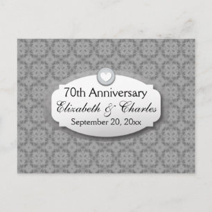 Postal De Anuncios Aniversario de Bodas 70 Aniversario Platino Z03