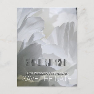 Postal De Anuncios Aniversario de bodas de peonía 10º Guardar la fech