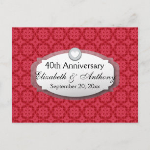 Postal De Anuncios Aniversario de bodas número 40 Rubí Rojo Z06